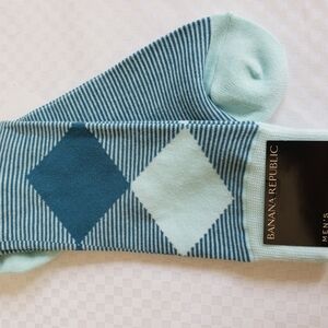 Banana Republic Blue Dress Socks Argyle Pattern - NWT